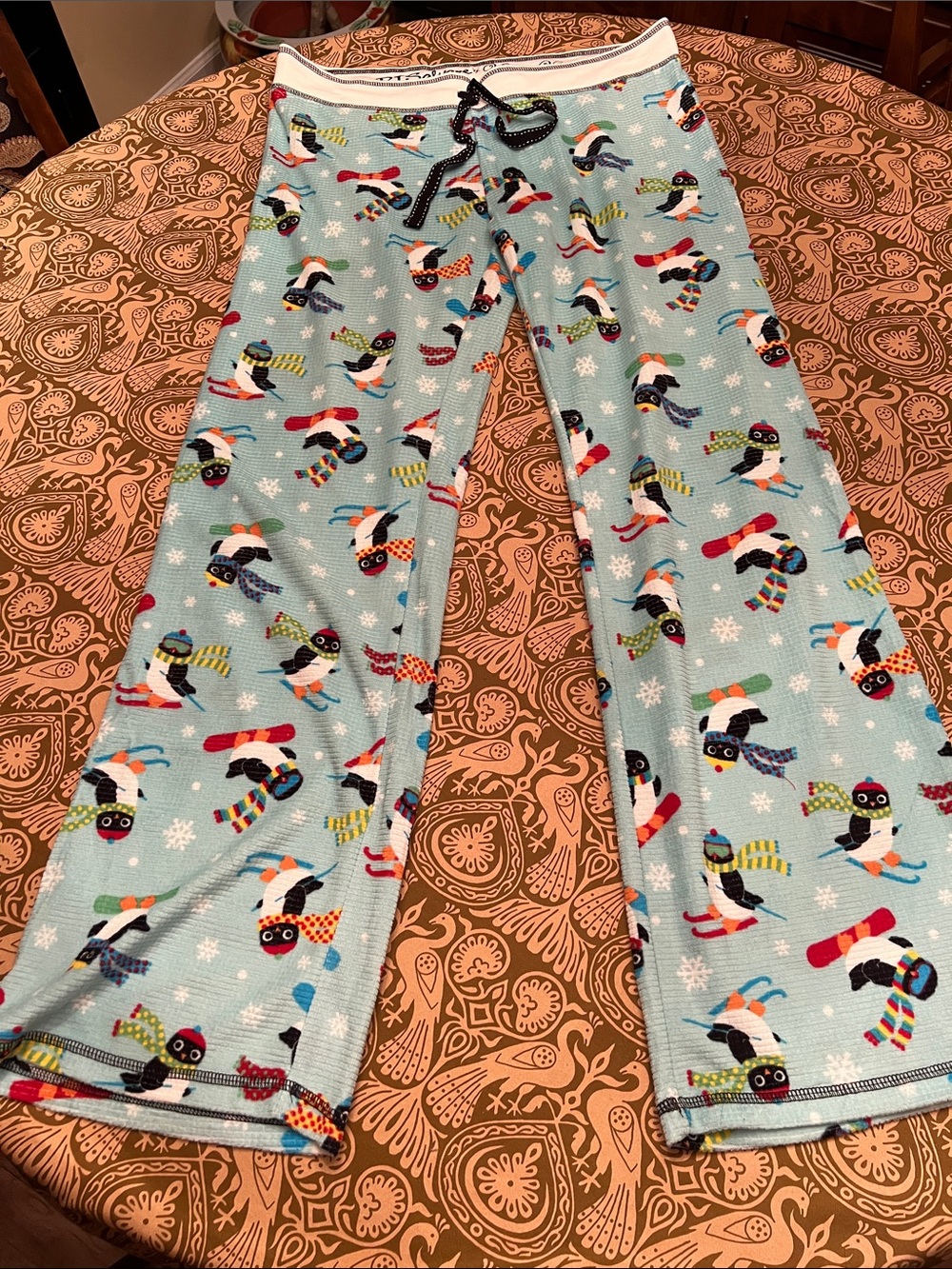 PJ Salvage Light Blue Penguin Print Pajama Pants
